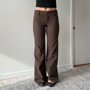 Y2K Vintage Brown Low Rise Flared Pants – Office Siren Preppy Style